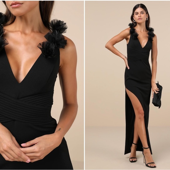 LULU's Sexy Prom Wedding Modern Chic Mermaid Floral Maxi Dress - Picture 1 of 5